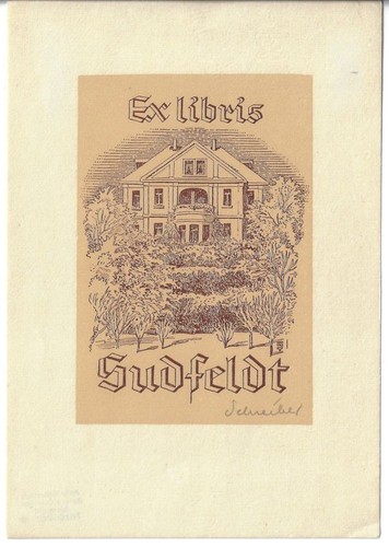 Fritz schreiber exlibris für - schreiber:,